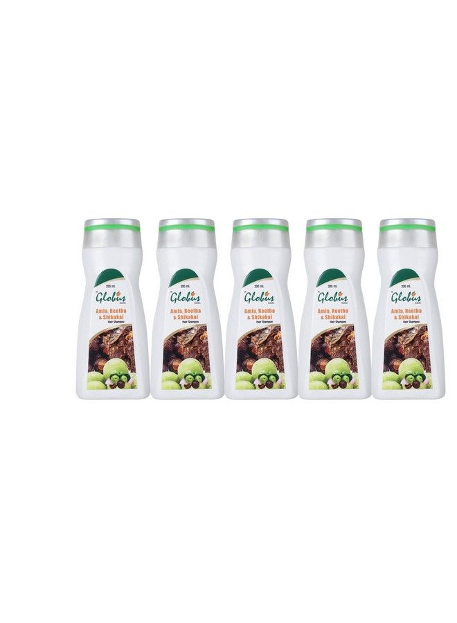 Globus Remedies Amla Reetha Shikakai Hair Shampoo 200 Ml (Pack Of 5) - Image 1