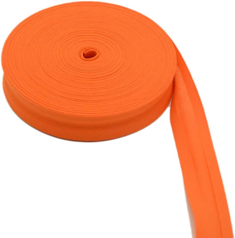 Mangocore Cotton Bias bindnig Tape,Size: 25mm, Width:1",2.5cm,30yds Various Color,DIY Garment Accessories wholesales (Orange) - Image 1