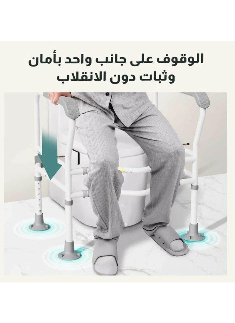 فورديل إطار أمان للمرحاض، دعم معزز لكبار السن والمعاقين، عرض قابل للتعديل ودرابزين أمان للمرحاض  - Image 3