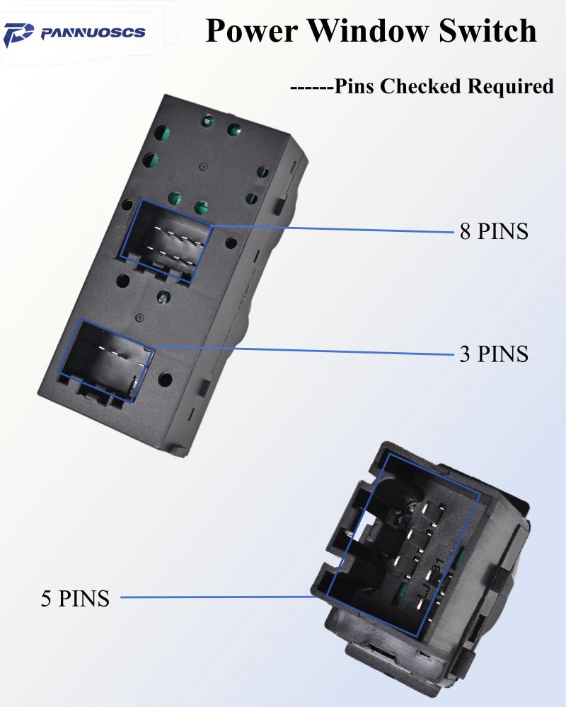 PANNUOSCS Master Window Switch with Passenger Window Switches Compatible with 2004-2008 Ford F150 Expedition 2003-2008 Crown Victoria Lincoln Mark LT Mercury Grand Marquis and Marauder 2L1Z14529AA - Image 3