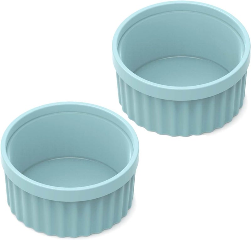 KEYFIVE Silicone Ramekins 8 oz Oven Safe, 2Pcs Creme Brulee Ramekins 8 oz, 4 inch Silicone Ramekin for Baking Souffle, Custard, Pudding - Image 1