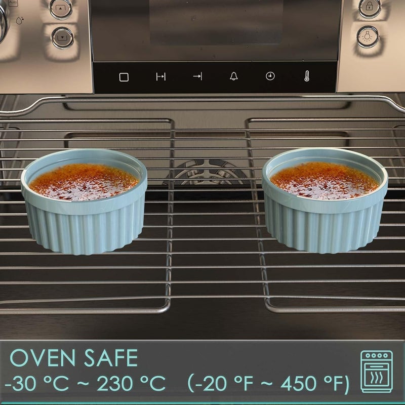 KEYFIVE Silicone Ramekins 8 oz Oven Safe, 2Pcs Creme Brulee Ramekins 8 oz, 4 inch Silicone Ramekin for Baking Souffle, Custard, Pudding - Image 3