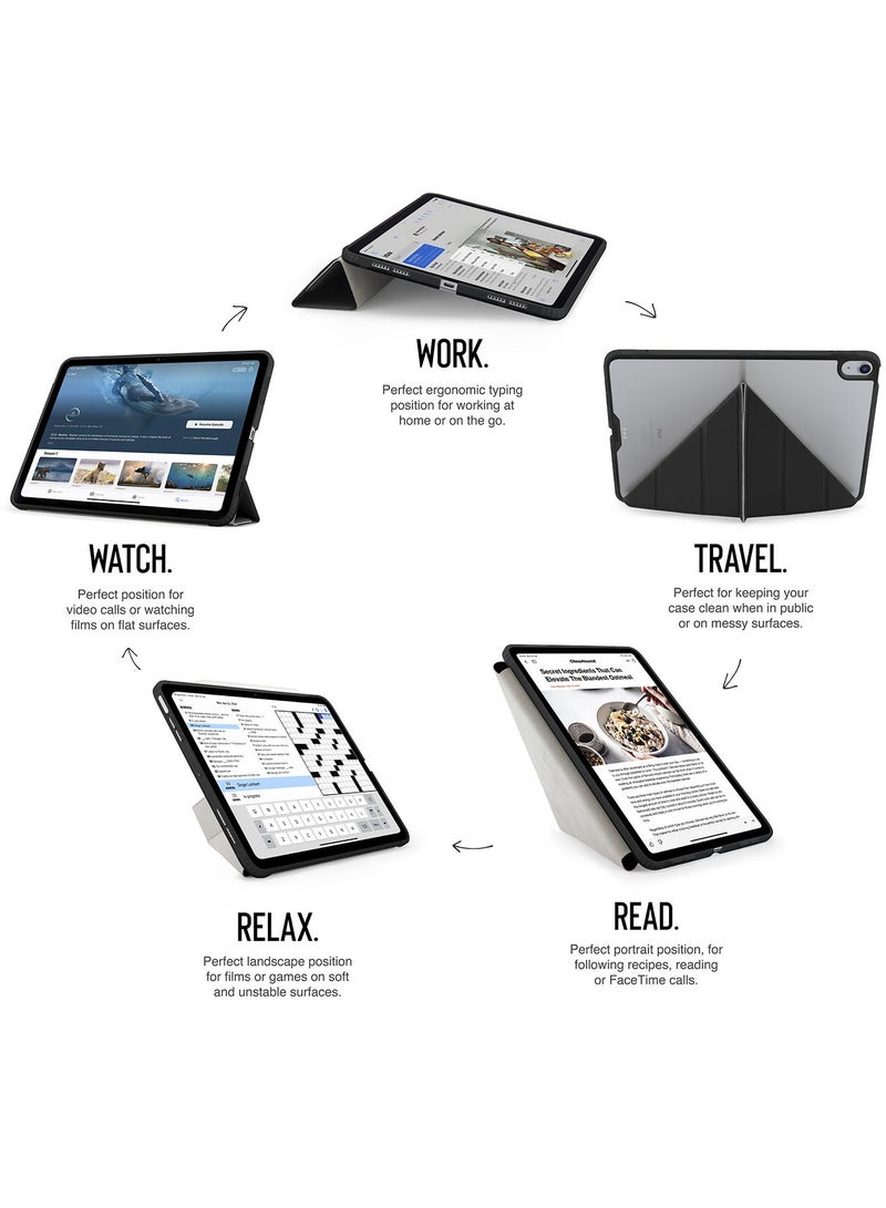Pipetto Origami No1 for Apple iPad AIR 11 inch Case (2024) M2 iPad Air 10.9 inch (2022/2020) 6th / 5th / 4th Generation Smart Cover with 5 in 1 Stand - Black - Image 2