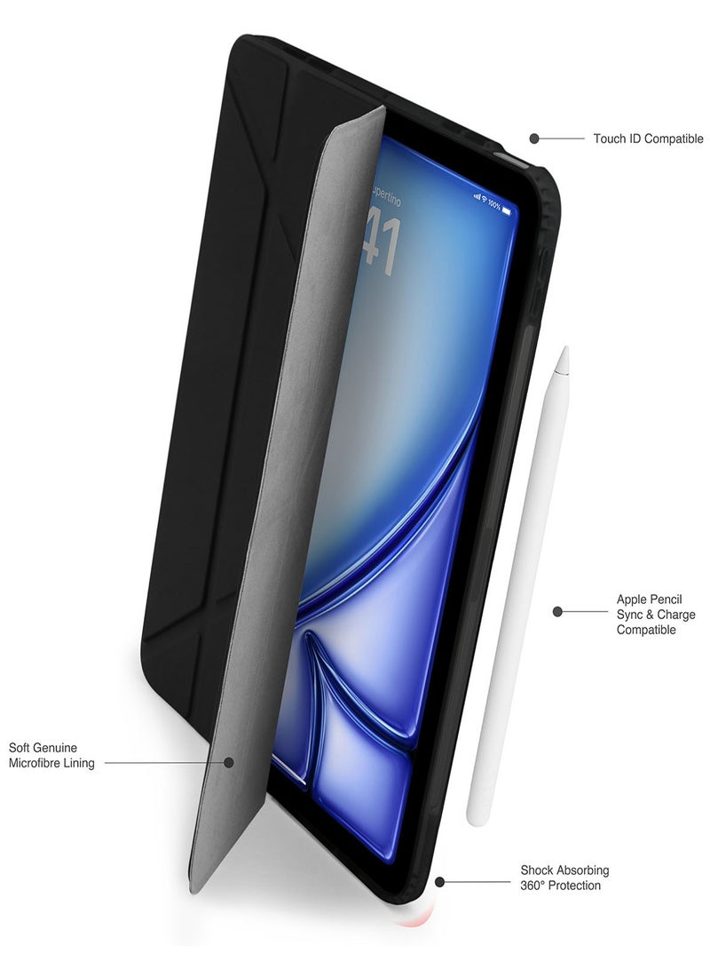 Pipetto Origami No1 for Apple iPad AIR 11 inch Case (2024) M2 iPad Air 10.9 inch (2022/2020) 6th / 5th / 4th Generation Smart Cover with 5 in 1 Stand - Black - Image 3