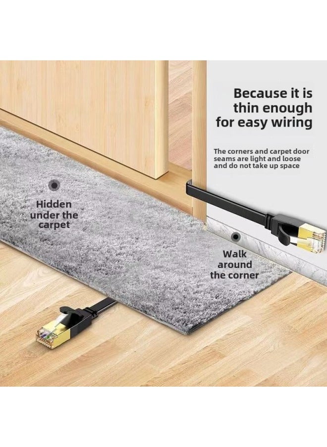 Generic Six-class Flat Network Cable Copper-clad Aluminum CAT6 Finished Jumper 8-core Gigabit 6-class Computer Network Cable-Color:Category 6 Flat Wire-white-Line Length:2 M  - Image 4