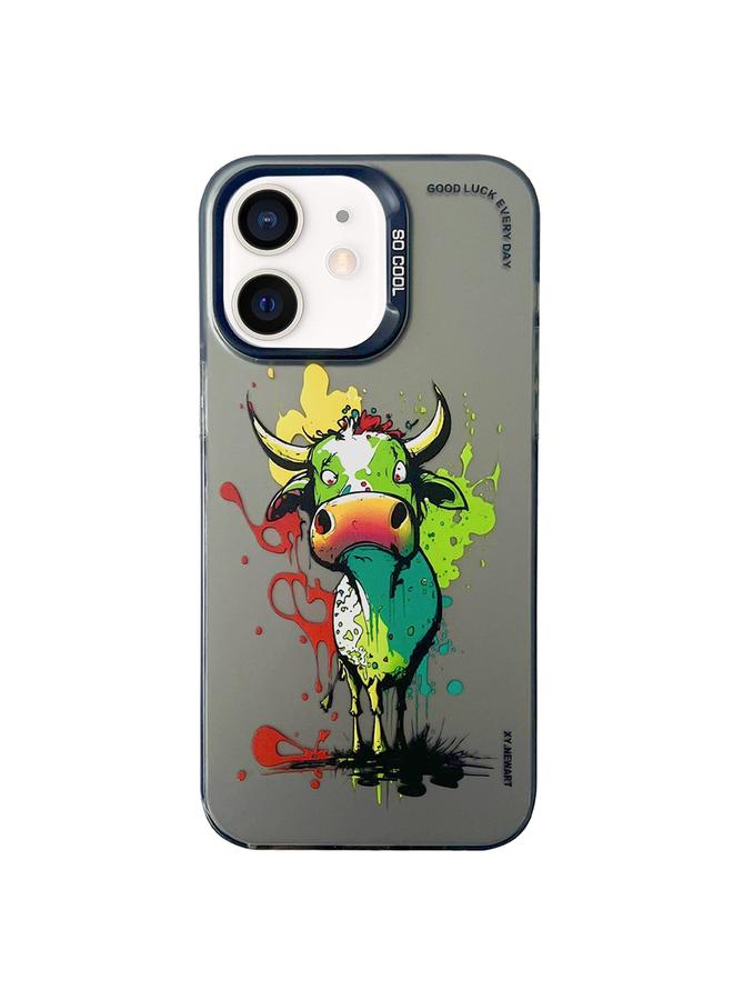 S-TOP Case For iPhone 11 Double Layer Color Silver Series Animal Oil Painting Phone Case - Image 1