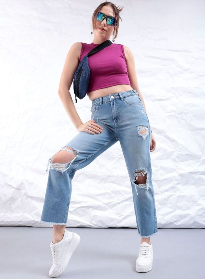 Freehand Women Straight Fit Solid High Rise Jeans - Image 5