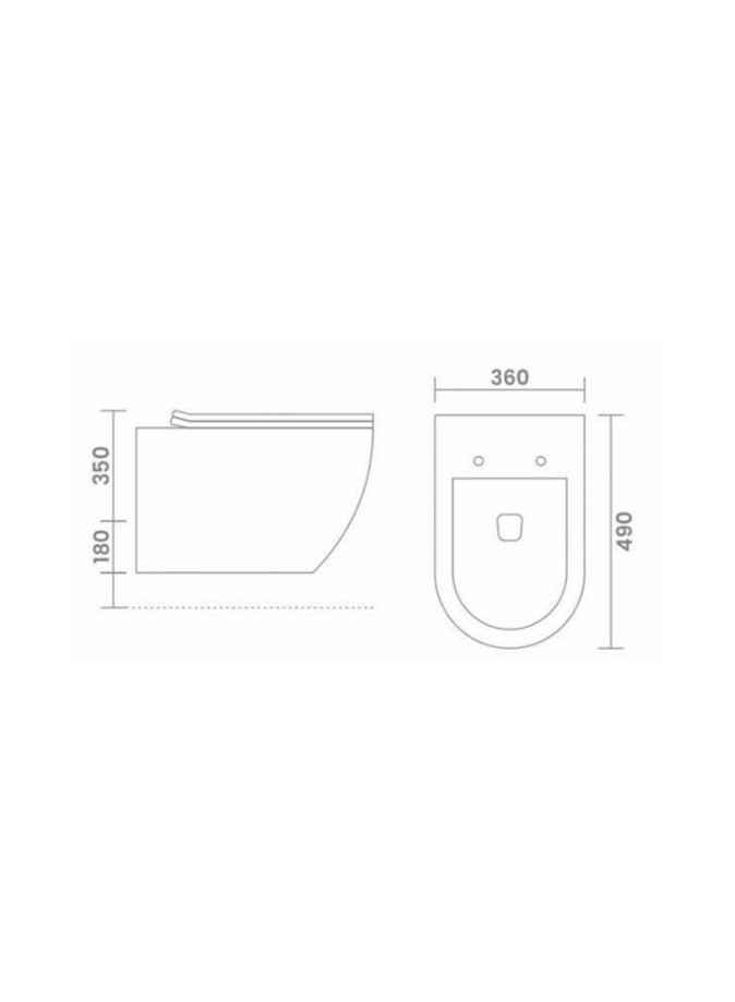 SONET 3058 White Wall-hung Toilet P-trap 180mm Rough-in WITH UF SEAT COVER - Image 2