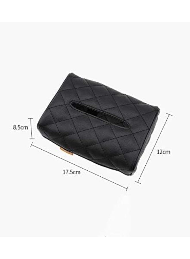 ناما حامل مناديل جلدي للسيارة - أسود - Image 1