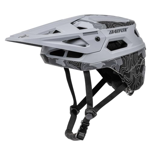 BATFOX Bike Helmet Mountain Bike Helmets for Men Women Adults MTB Bicycle Cycling BMX Bike HelmetGrayL5559CM - Image 1