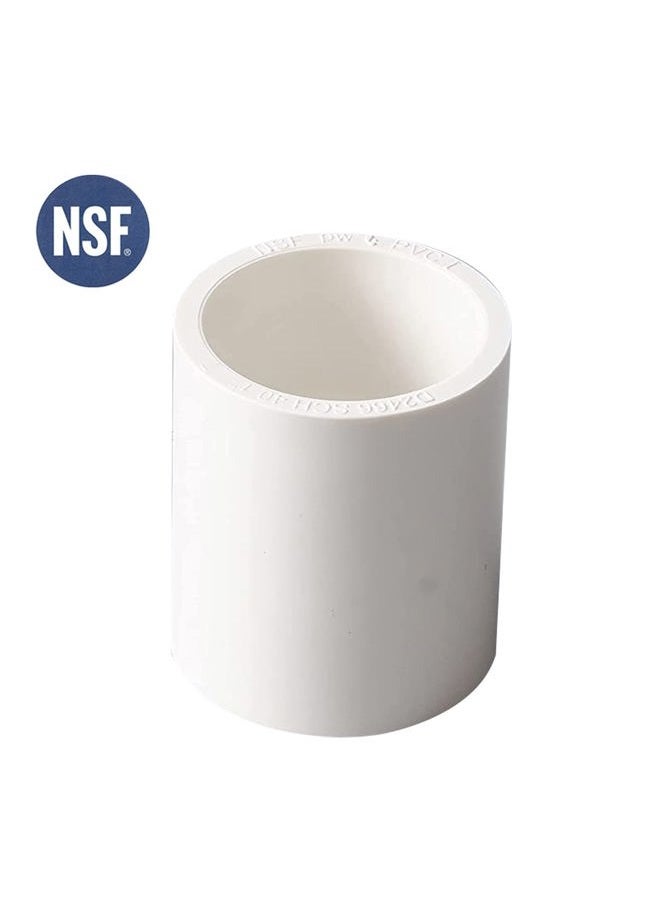 Rainbow Dream 1 Inch PVC Coupling Adapter Pipe Fitting (Socket x Socket) - 10 Pack, White - Image 2