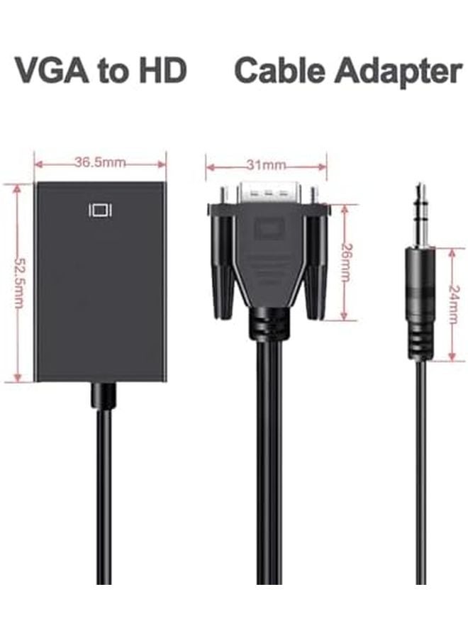 محول VGA إلى HDMI مع إمداد طاقة USB صوتي بدقة كاملة 1080P حجم 70R - Image 4
