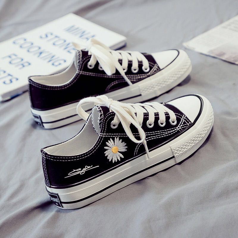 2025 Spring New Daisy Canvas Female Student Harajuku All-Match Shoes - Image 2