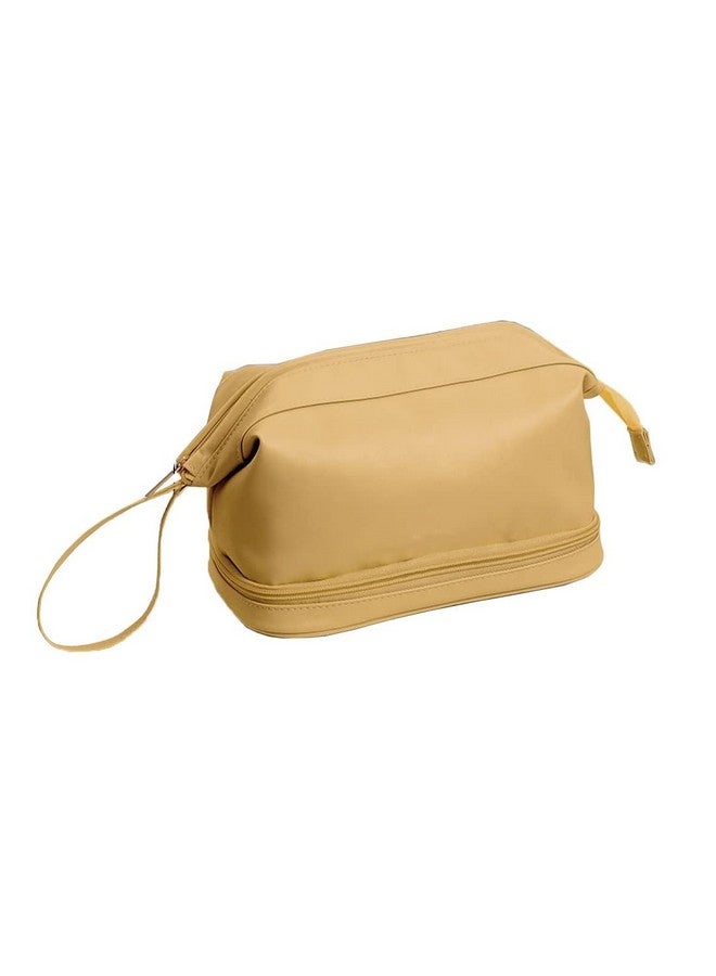 PUSHKH Double Layer Cosmetic Travel Bag, Makeup Bag with Brush Organizer Compartments, Makeup Pouch for Women and Girls - Image 1