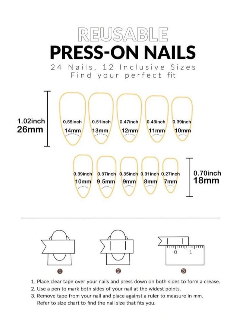 Beauenty Long oval nails, French nails, 24 pieces - Image 4