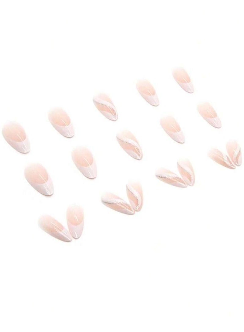 Beauenty Long oval nails, French nails, 24 pieces - Image 3