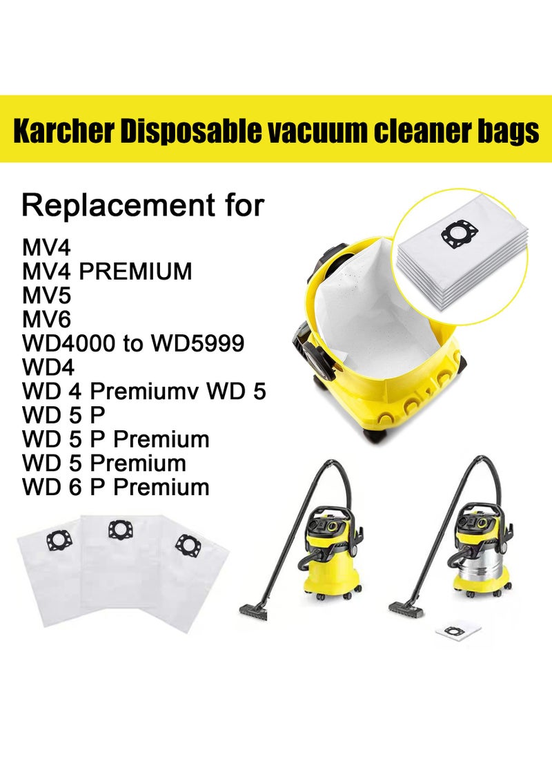 Generic - 4x Pack Fleece Filter Bag To Fit Karcher Wet and Dry MV4 MV5 MV6 Premium Renovation Vacuum Hoover Cleaner Alternative to 2.863-314.0 - Image 1