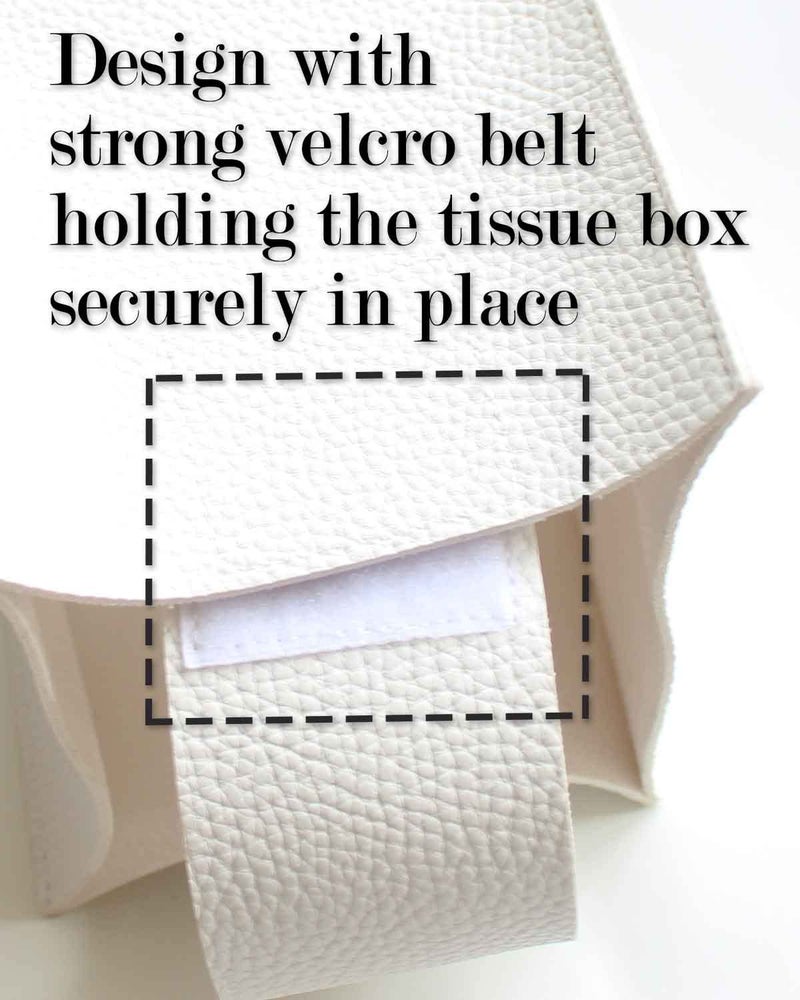 JESMINI Extra Large Tissue Box Cover Rectangular â€“ Plus Size Tissue Box Holder with Bottom Belt [JESMINI, White] Decorative Faux Leather Long Rectangle Tissue Holder for Bathroom/Home/Car/Office Decor - Image 5