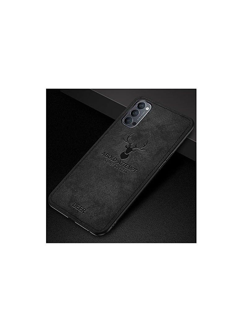Reno 6 Pro Digital Luxury Soft Texture Patterned TPU Cloth Case, Dirt-Resistant, Anti-Shock, Anti-Fingerprint, Full Body Protective For Oppo Reno 6 Pro (Black) - Image 5