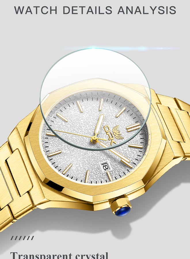 OPK OPK Men's Octagonal Steel Band Men's Watch Form Calendar Luminous Quartz Watch 6046 - Image 5