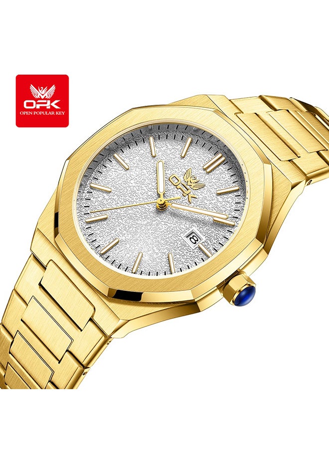 OPK OPK Men's Octagonal Steel Band Men's Watch Form Calendar Luminous Quartz Watch 6046 - Image 1