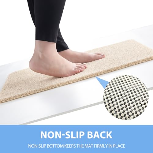 Hargiis Non-Slip Bathtub Mat, Anti Slip Shower Mat, Fast Drying Bathtub Mats, Foot Scrubber Mat, Anti Slip Mat for Tub, Floor, Bathroom, Kitchen, Home, Hotel (Beige 36"×24") - Image 3