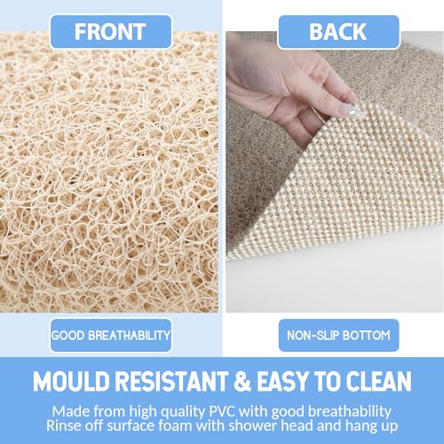 Hargiis Non-Slip Bathtub Mat, Anti Slip Shower Mat, Fast Drying Bathtub Mats, Foot Scrubber Mat, Anti Slip Mat for Tub, Floor, Bathroom, Kitchen, Home, Hotel (Beige 36"×24") - Image 4
