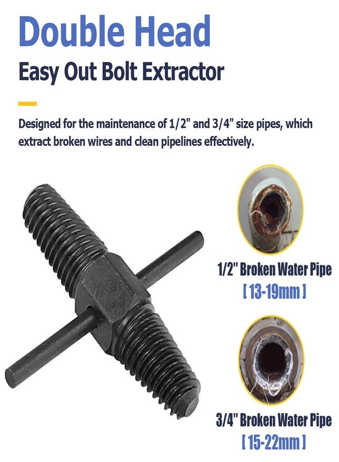 Mesee Screw Extractor, Pipe Screw Bolt Extractor Dual Use Water Pipe Cleaning Remover Damaged Screws Broken Bolts Removal Tool for 1/2 Inch 3/4 Inch Pipes Valve Faucet - Image 4