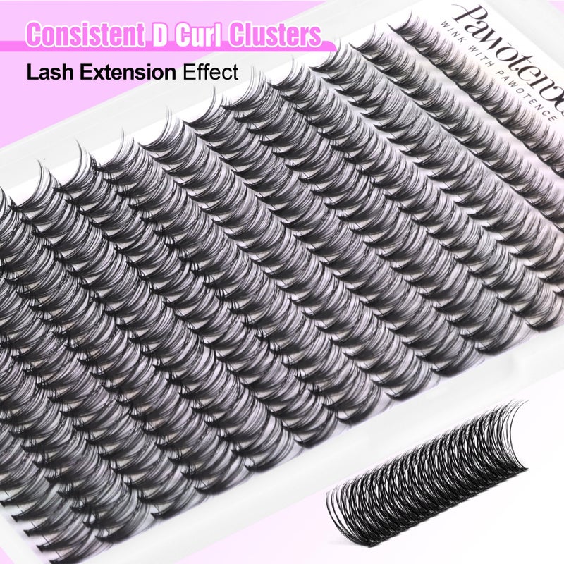 Pawotence Lash Extension Kit DIY 280pcs Individual Lash Clusters Kit 30D Cluster Eyelash Extensions Kit with Lash Bond and Seal, Lash Remover, Lash Tweezers for Self Use (30D, 8-15mm, All Kit) - Image 5