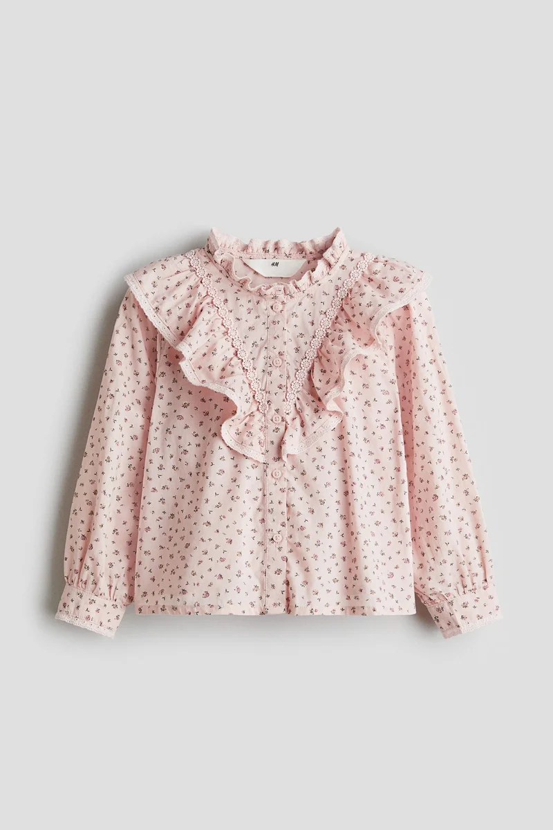 H&M Flounce-detail cotton blouse
