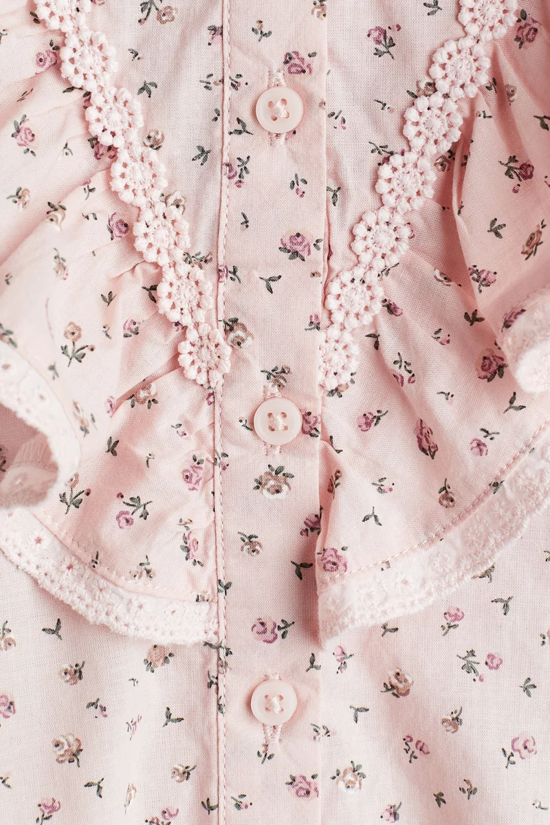 H&M Flounce-detail cotton blouse