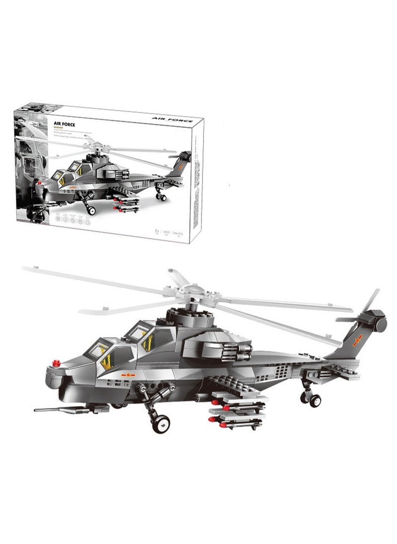 Children's Military Aircraft Model Small Particle Building Block Toy Model(Armed Helicopter)  - Image 1
