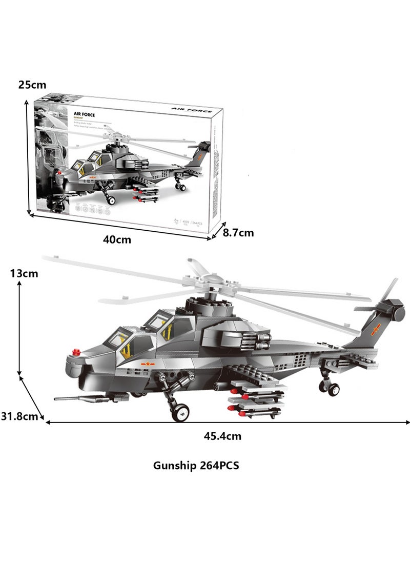 Children's Military Aircraft Model Small Particle Building Block Toy Model(Armed Helicopter)  - Image 2
