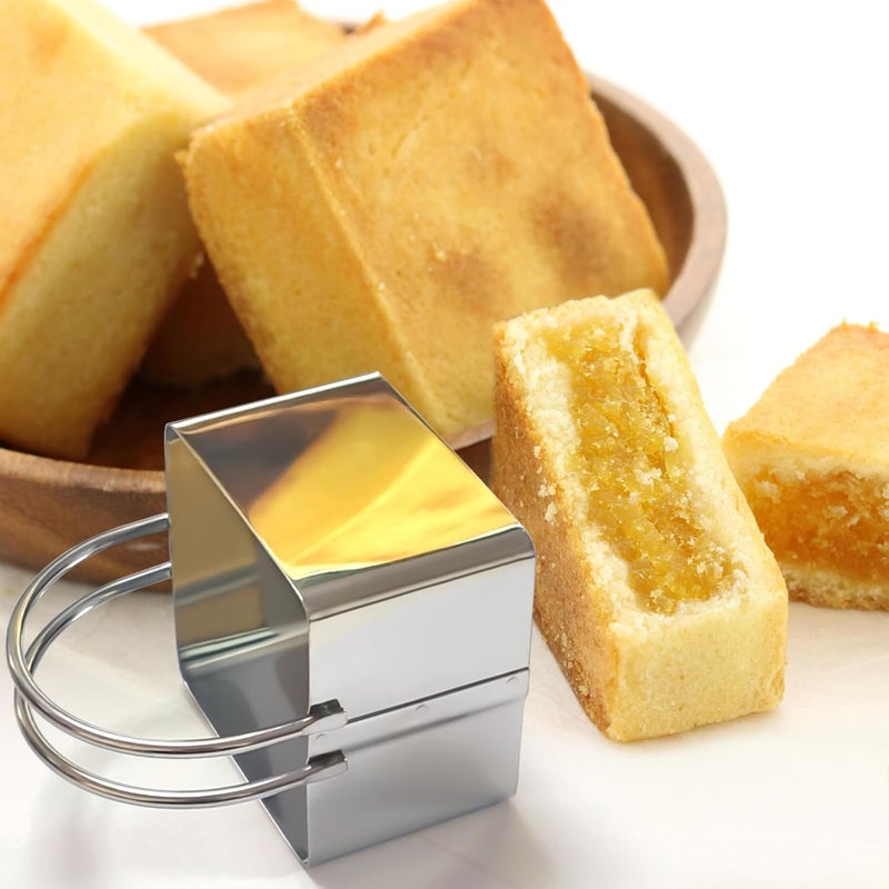ALL-TOP 5 Pieces Biscuit Cutter with Handle, Stainless Steel Baking Essential Tool for Effortless Square Cookie Shaping,Pastry,Cake Decoration Creation–Precise Cut Utensil for Dumpling,Scone, Donut - Image 5