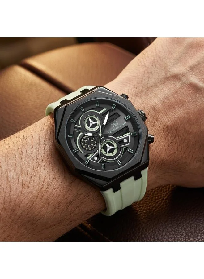KENNETH SCOTT  Kenneth Scott Men's Chronograph  Black  Dial Watch - K26111-BSHB for Men | Best Price UAE