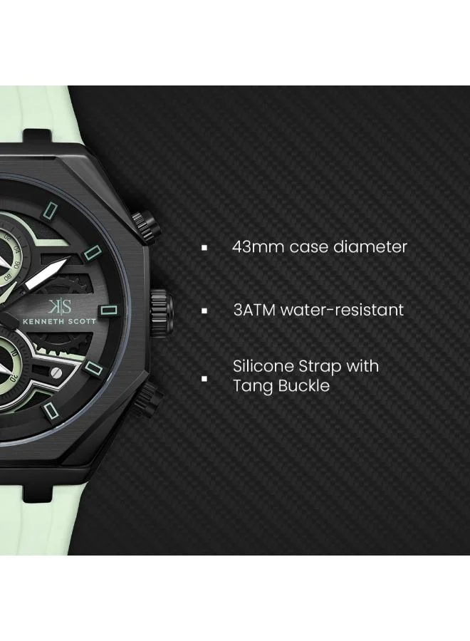 KENNETH SCOTT  Kenneth Scott Men's Chronograph  Black  Dial Watch - K26111-BSHB for Men | Best Price UAE
