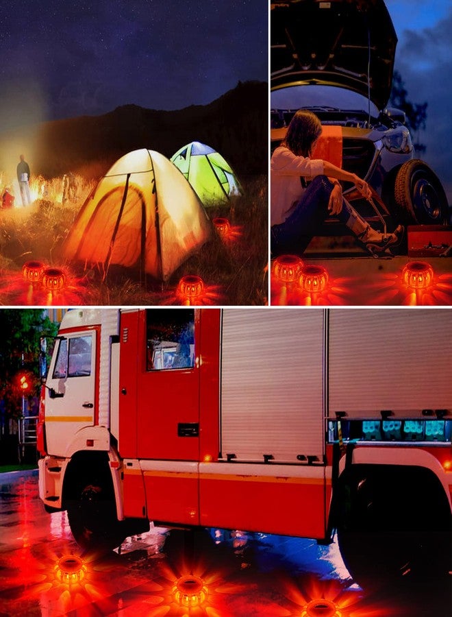 HEIGPAN 3 Pack LED Road Flares Emergency Lights Roadside Warning Safety Emergency Disc Beacon Flashing Flare Kit for Car Truck Boat with Magnetic Base, Hook Carrying Bag 9 Flash Modes(Batteries Not Included) - Image 5