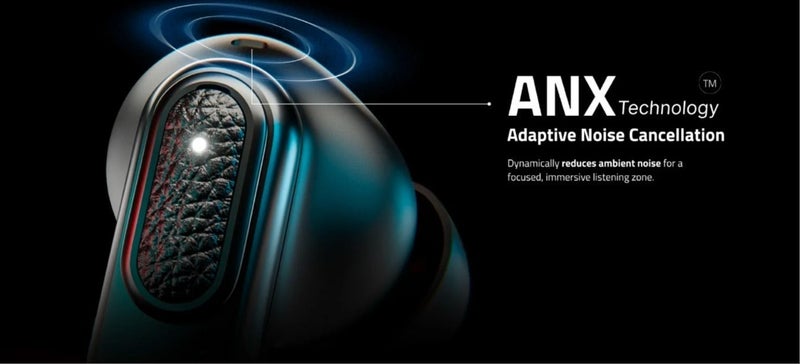 رونين نوكس R-7080 سماعات أذن لاسلكية، بلوتوث 5.4، عزل ضوضاء تكيفي ANC، تقنية QnX ENC، اتصال مزدوج، محركات 10 مم، شحن Type-C، مقاومة ماء IPX4، أسود - Image 4