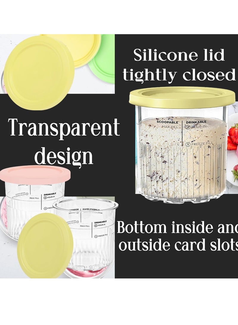 4 Pack Ice Cream Pint  Lids for Ninja Ice Cream NC501 NC500 Smoothie Jars Compatible with NC501 NC500 Ice Cream Makers - Image 5