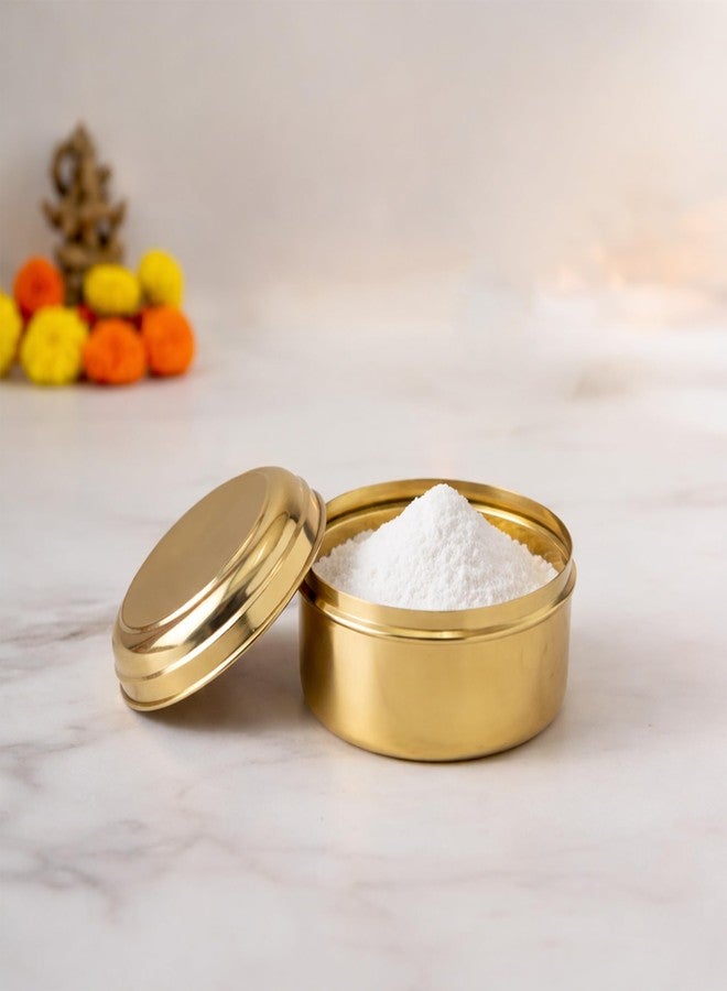 Putrika Tradition Handcrafted Brass dabba|Prasadham Box| Pital Dabbi |Mandir | Tiffen | Lunch| Roli |Dry Fruit | Diwali Gift best for Return gift (medium) - Image 1