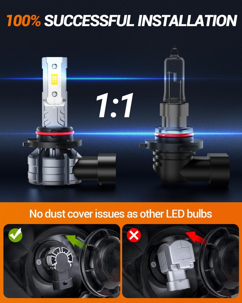 SEALIGHT H13 + H10 for Ford F150 2004-2014, Ford F250 2005-2020 F350, for Dodge Dakota 2005-2009, H13 H10 LED Light Bulbs Combo, 62,000LM 9008 9145 Fog Lights LED Bulb, Pack of 4 - Image 3