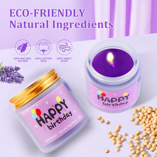 ONIYEA Birthday Gift for Teen Girls, 7 Cute Gifts with Tasks, Happy Birthday Gift Ideas,Trendy Preppy Stuff for Teen Girls, Christmas, Cute Daisy Aesthetic Glass Cups Tumbler Gifts Set 7pcs (Purple) - Image 4