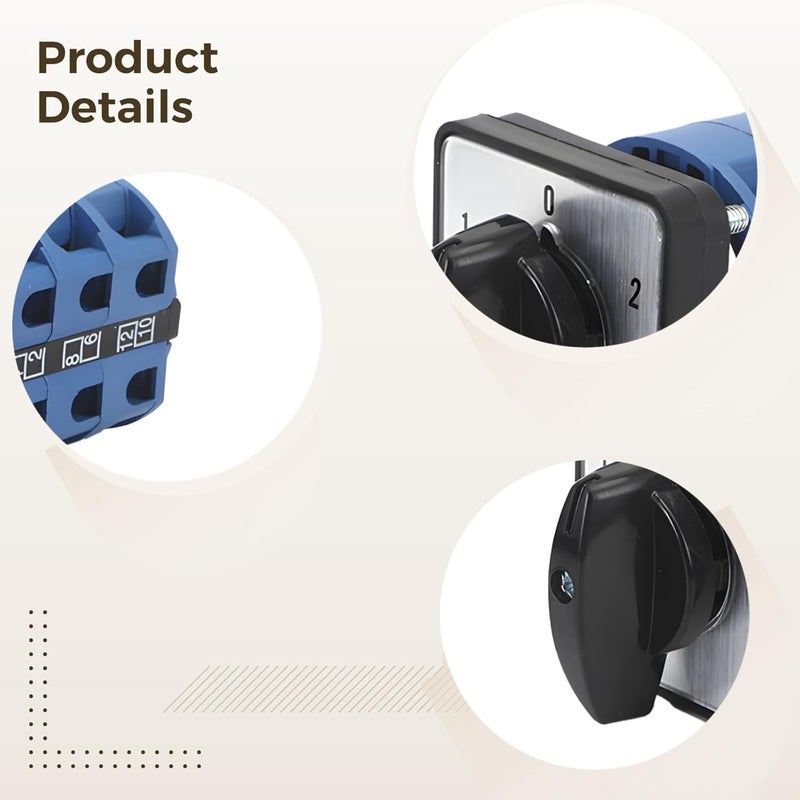 3 Position Switch Szw26-25/D303.3, 63A, Blue Housing, Circuit Switching for Multiple Devices - Image 2