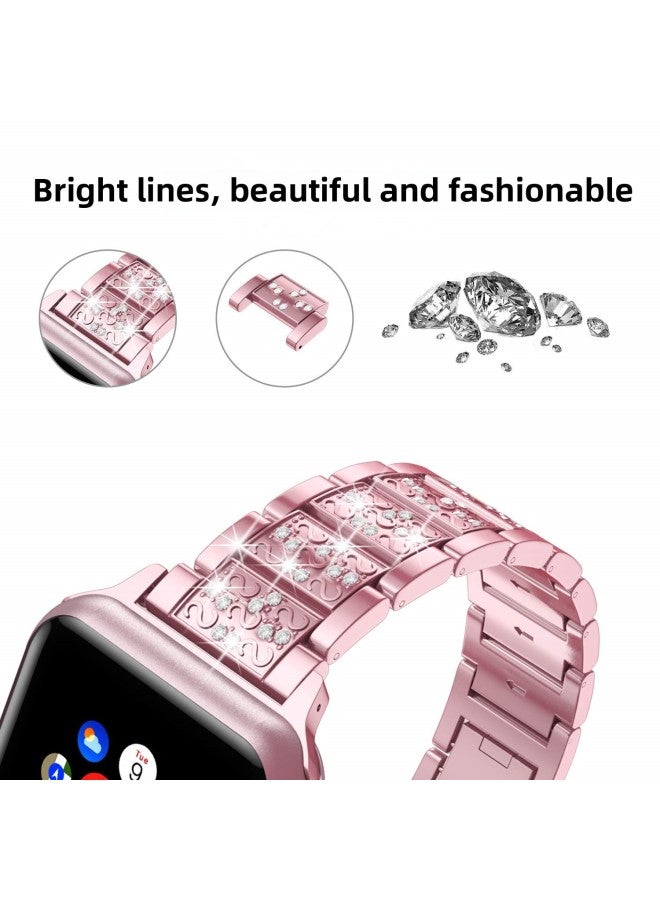 Suitable For IWatch6 Smart For Apple Watch Strap For Apple Three Beads Diamond Strap Spot Wholesale-Color:42mm (alloy) Silver Strap + Pc Diamond Case