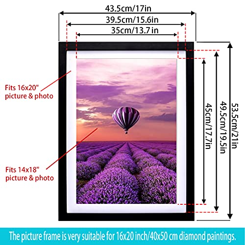 Mxtallup 16 x 20 Diamond Painting Picture Frames 40x50cm Diamond Art Frame , Display Pictures14x18 Inch 35x45 cm with Mat or 16x20 Inch40x50 cm Without Mat, Wall Diamond Embroidery Photo Frame - Image 2
