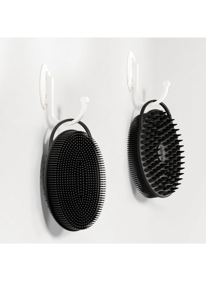 ميتين مقشر الجسم المصنوع من السيليكون مع حلقة، مقشر الجسم للرجال والنساء، ليفة سيليكون للاستحمام، مقشر الجسم الناعم المصنوع من السيليكون للاستحمام والعناية بالبشرة (أسود) - Image 3