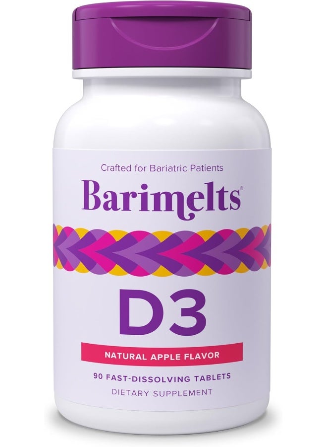 BariMelts Vitamin D3 5000 Iu - 90 Fast-Dissolving Tablets (3-Month Supply) - Bariatric Vitamins For Women, Natural Apple Flavor - Image 1