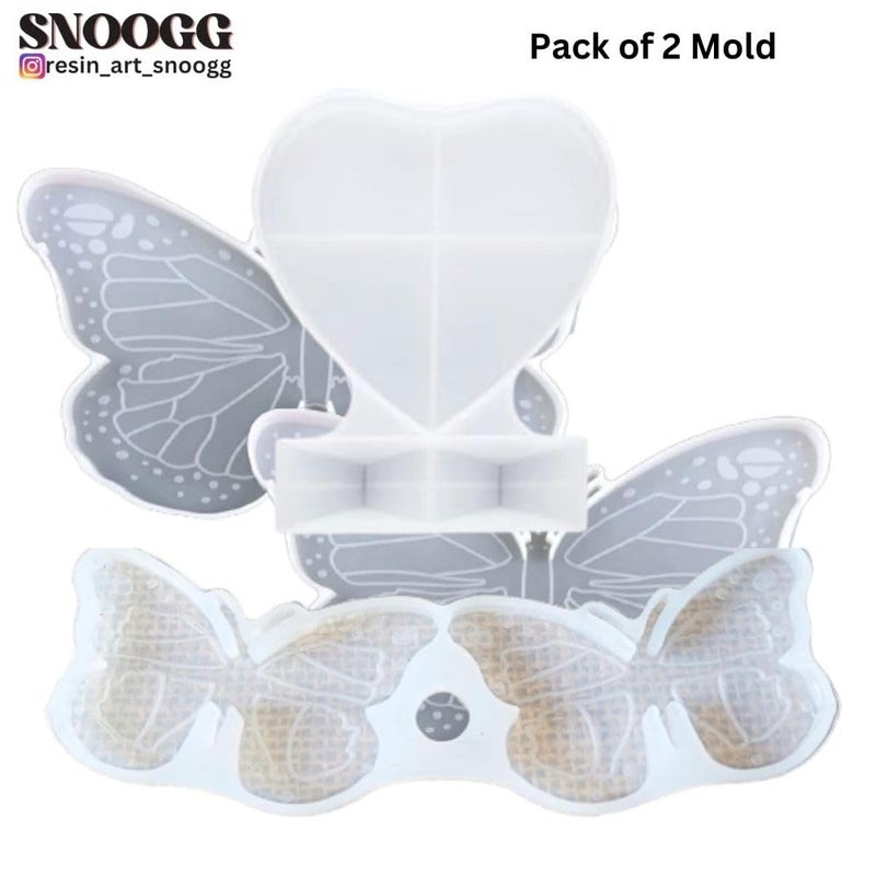 Snoogg SNOOGG Pack of 8 Inch / 3 Piece of Butterfly Mould Epoxy Resin Casting Moulds for Making and DY Home Decoration Resin Art, Butterfly Keychain - Image 2