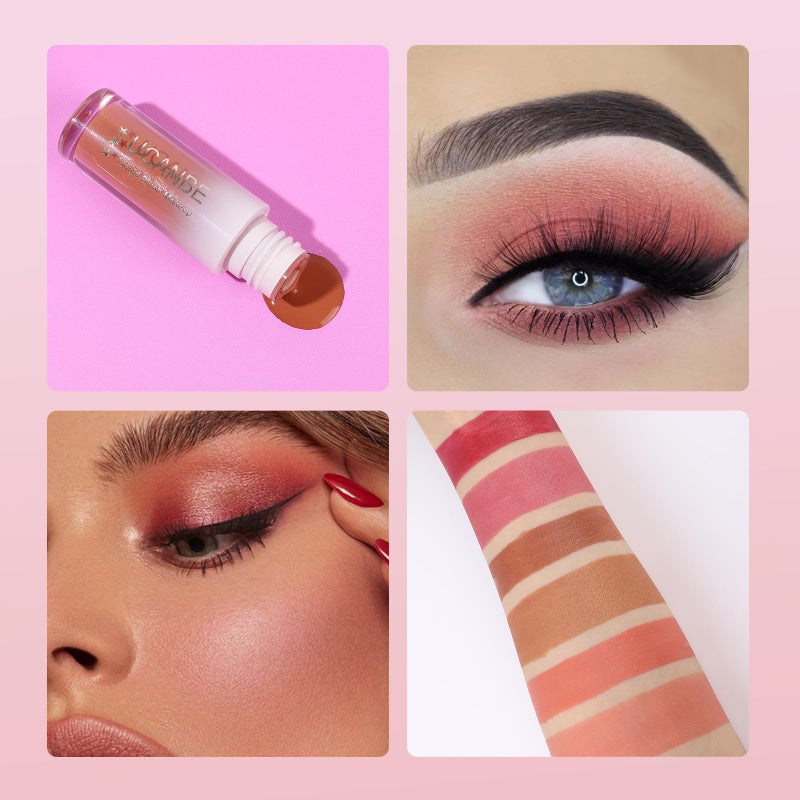 UCANBEMAKEUP UCANBE 3 PCS Liquid Blush Makeup Set, Blendable Soft Cream Face Blush for Cheeks, Natural Matte Finish Looking Long-Wearing Smudge-Proof Moisturizing Makeup(01) - Image 5
