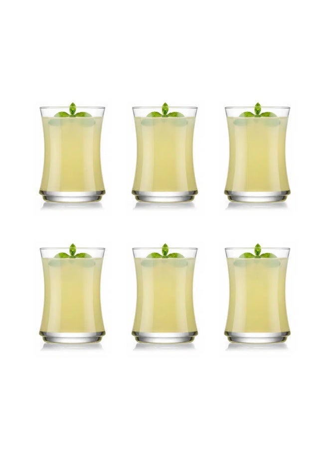 لاف أكواب عصير لاف لونا، سعة 225 مل – أكواب زجاجية شفافة، طقم من 6 قطع، صنع في تركيا - Image 1